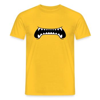 sharp teeth big mouth eat dangerous bo - Men's T-Shirt - yellow - Front - AI Model Male 178 dark (178cm)