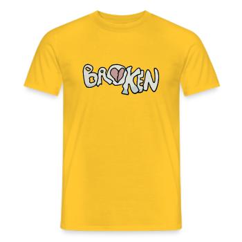 Broken Heart - Men's T-Shirt - yellow - Front - AI Model Male 178 dark (178cm)
