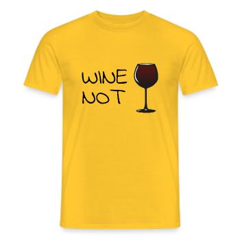 wine not - Men's T-Shirt - yellow - Front - AI Model Male 178 dark (178cm)