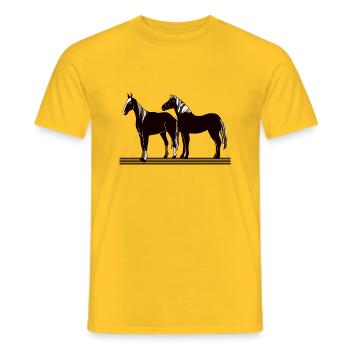 Pferde - Männer T-Shirt - Gelb - Vorne - AI Model Male 178 dark (178cm)