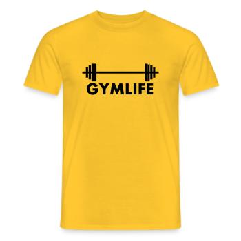Barbell Gym T-shirt - Männer T-Shirt - Gelb - Vorne - AI Model Male 178 dark (178cm)
