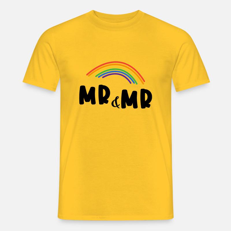 Herr und Herr Homo-Ehe. Geschenk - Männer T-Shirt - Gelb