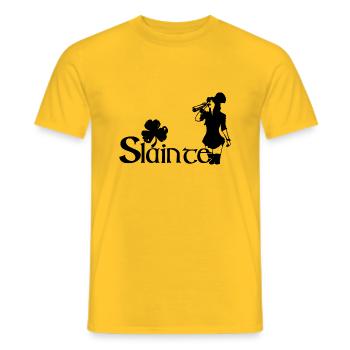 Slainte Happy St. Patrick's day - Men's T-Shirt - yellow - Front - AI Model Male 178 dark (178cm)
