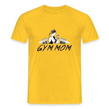 GYM TSHIRT FÜR FRAUEN, GYM MOM - Männer T-Shirt - Gelb - Vorne - AI Model Male 178 dark (178cm)