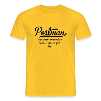 Postbote - Männer T-Shirt - Gelb - Vorne - AI Model Male 178 dark (178cm)