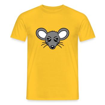 Mouse looks angry angry frustrated angry aggressive - Men's T-Shirt - yellow - Front - AI Model Male 178 dark (178cm)