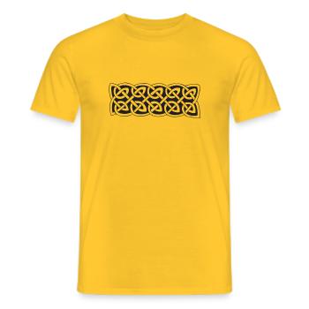 Schräg - Männer T-Shirt - Gelb - Vorne - AI Model Male 178 dark (178cm)