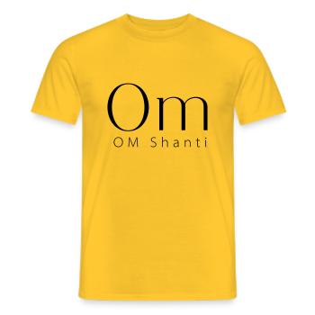 om shanti - yoga, yogis, spirituelle Menschen - Männer T-Shirt - Gelb - Vorne - AI Model Male 178 dark (178cm)
