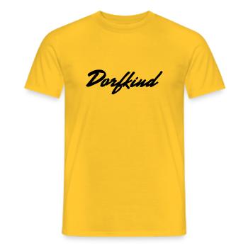 DORFKIND - Männer T-Shirt - Gelb - Vorne - AI Model Male 178 dark (178cm)