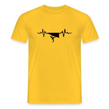 Bouldern Klettern Climbing Wandern - Männer T-Shirt - Gelb - Vorne - AI Model Male 178 dark (178cm)