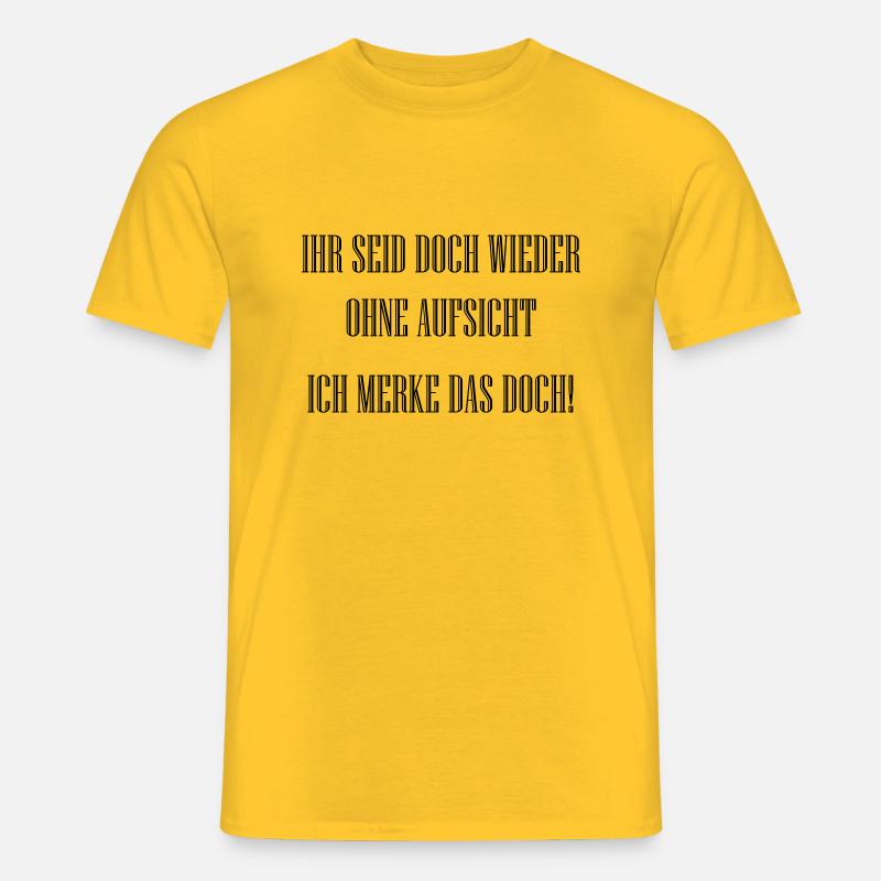 Ohne Aufsicht - Männer T-Shirt - Gelb