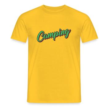 Vie de camping - T-shirt homme - jaune - Devant - AI Model Male 178 dark (178cm)