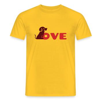L’amour des chiens - T-shirt homme - jaune - Devant - AI Model Male 178 dark (178cm)