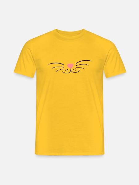 Cou de chat, chat - T-shirt homme - jaune