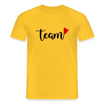 Team - Men's T-Shirt - yellow - Front - AI Model Male 178 dark (178cm)