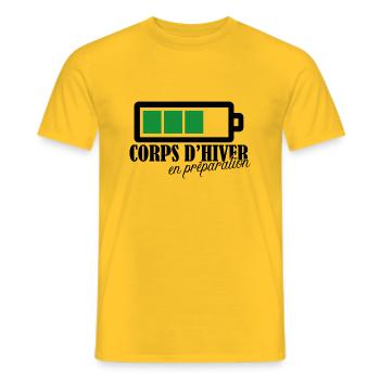 corps hiver - T-shirt homme - jaune - Devant - AI Model Male 178 dark (178cm)