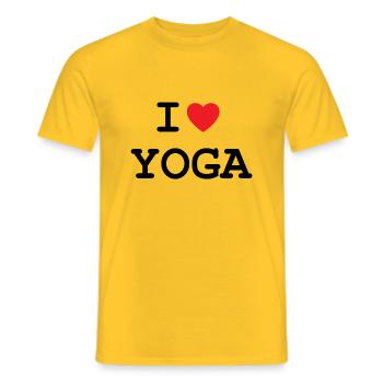 J’adore le yoga - T-shirt homme - jaune - Devant - AI Model Male 178 dark (178cm)