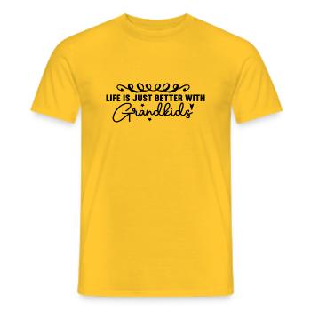 Life Is Just Better With Grandkids - Men's T-Shirt - yellow - Front - AI Model Male 178 dark (178cm)