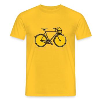 Vélo minimaliste, citrons, été - T-shirt homme - jaune - Devant - AI Model Male 178 dark (178cm)