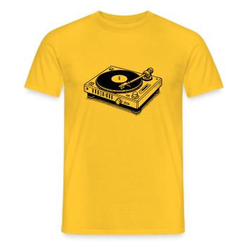 Plattenspieler lp vinyl - Männer T-Shirt - Gelb - Vorne - AI Model Male 178 dark (178cm)
