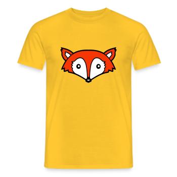 Fox Red Fox Wild Animal Clever Forest Inhabitants - Men's T-Shirt - yellow - Front - AI Model Male 178 dark (178cm)