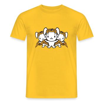 3 Bunnies Angel Wings Halo Sky Team - Men's T-Shirt - yellow - Front - AI Model Male 178 dark (178cm)