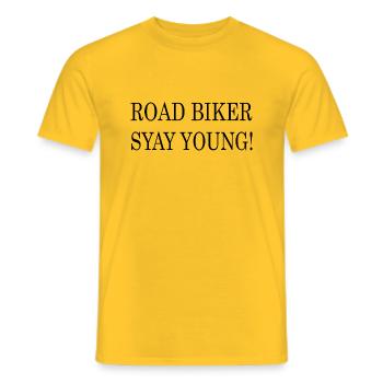 Marathon Triathlon Running Jogging Biking Cycling - Men's T-Shirt - yellow - Front - AI Model Male 178 dark (178cm)