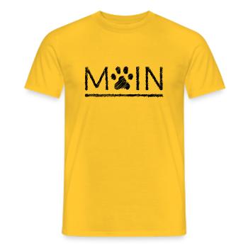 Moin Hundebesitzer Nordsee Geschenkidee Weiß - Männer T-Shirt - Gelb - Vorne - AI Model Male 178 dark (178cm)