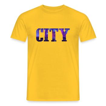 City - Männer T-Shirt - Gelb - Vorne - AI Model Male 178 dark (178cm)