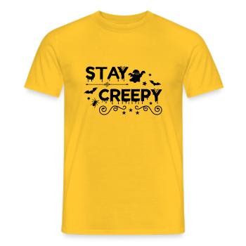 stay creepy - Männer T-Shirt - Gelb - Vorne - AI Model Male 178 dark (178cm)