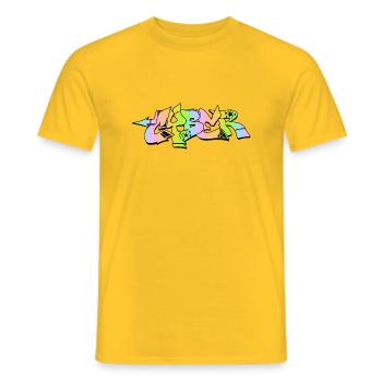 Graffiti Street Art Sprühfarben cooler Künstler Urban - Männer T-Shirt - Gelb - Vorne - AI Model Male 178 dark (178cm)