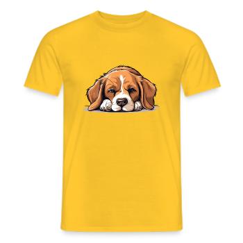 Morgenmuffel auf vier Beinen - Männer T-Shirt - Gelb - Vorne - AI Model Male 178 dark (178cm)