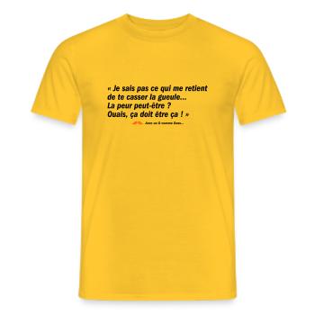 La peur peut-être ? (b) - T-shirt homme - jaune - Devant - AI Model Male 178 dark (178cm)