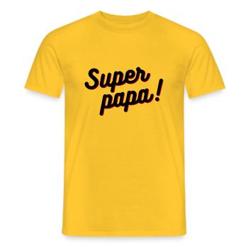 Super papa - T-shirt homme - jaune - Devant - AI Model Male 178 dark (178cm)