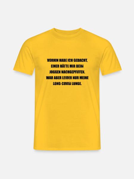 Joggen-Lunge pfeift-Long-Covid lustiger Spruch - Männer T-Shirt - Gelb