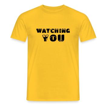 watching you - Männer T-Shirt - Gelb - Vorne - AI Model Male 178 dark (178cm)