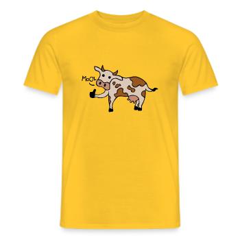 Mool / Cool Cow Thumbs Up - T-shirt homme - jaune - Devant - AI Model Male 178 dark (178cm)