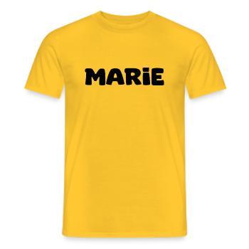 Nom - Marie - T-shirt homme - jaune - Devant - AI Model Male 178 dark (178cm)