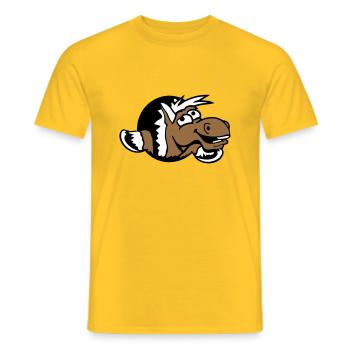 Cheval Drôle Fou Trou Rire Bande dessinée Équitation Fun - T-shirt homme - jaune - Devant - AI Model Male 178 dark (178cm)
