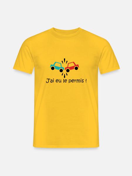 permis - T-shirt homme - jaune