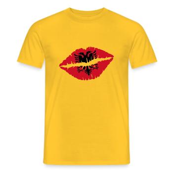 Albanie - T-shirt homme - jaune - Devant - AI Model Male 178 dark (178cm)