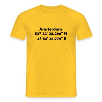 Amsterdam - Men's T-Shirt - yellow - Front - AI Model Male 178 dark (178cm)