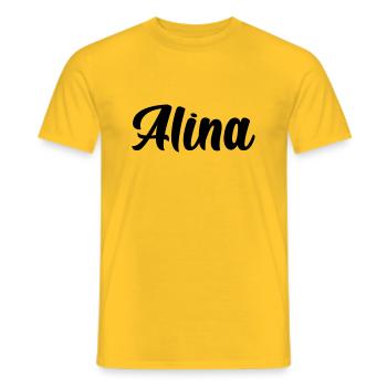 Alina - Männer T-Shirt - Gelb - Vorne - AI Model Male 178 dark (178cm)