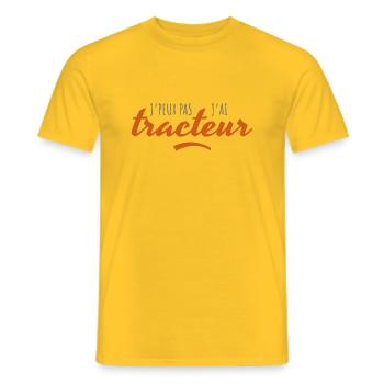 J'peux pas, j'ai tracteur - T-shirt homme - jaune - Devant - AI Model Male 178 dark (178cm)