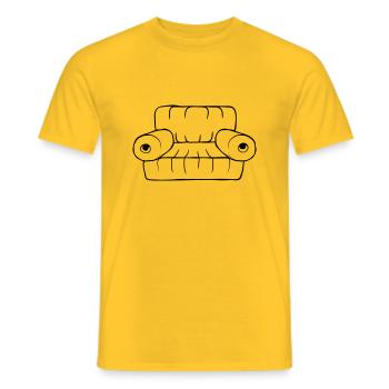 Couch Sofa Living Room Furniture - Men's T-Shirt - yellow - Front - AI Model Male 178 dark (178cm)
