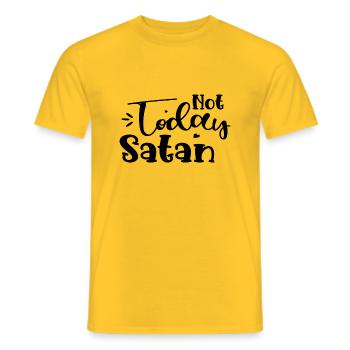 Not Today Satan - Men's T-Shirt - yellow - Front - AI Model Male 178 dark (178cm)