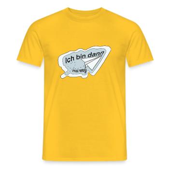 Ich bin dann mal weg - Männer T-Shirt - Gelb - Vorne - AI Model Male 178 dark (178cm)
