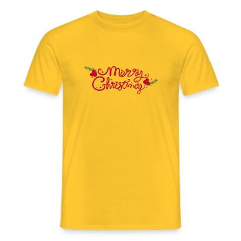 Merry Christmas Xmas lettering - Men's T-Shirt - yellow - Front - AI Model Male 178 dark (178cm)
