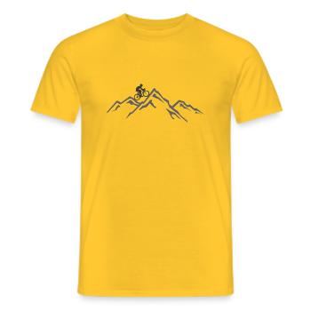 Fahrrad Berge Berg Mountainbike - Männer T-Shirt - Gelb - Vorne - AI Model Male 178 dark (178cm)