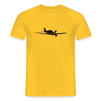 Flugzeug Pilot Flieger Ultaleichtflugzeug UL vl3 - Männer T-Shirt - Gelb - Vorne - AI Model Male 178 dark (178cm)
